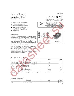 IRF7703TRPBF datasheet  